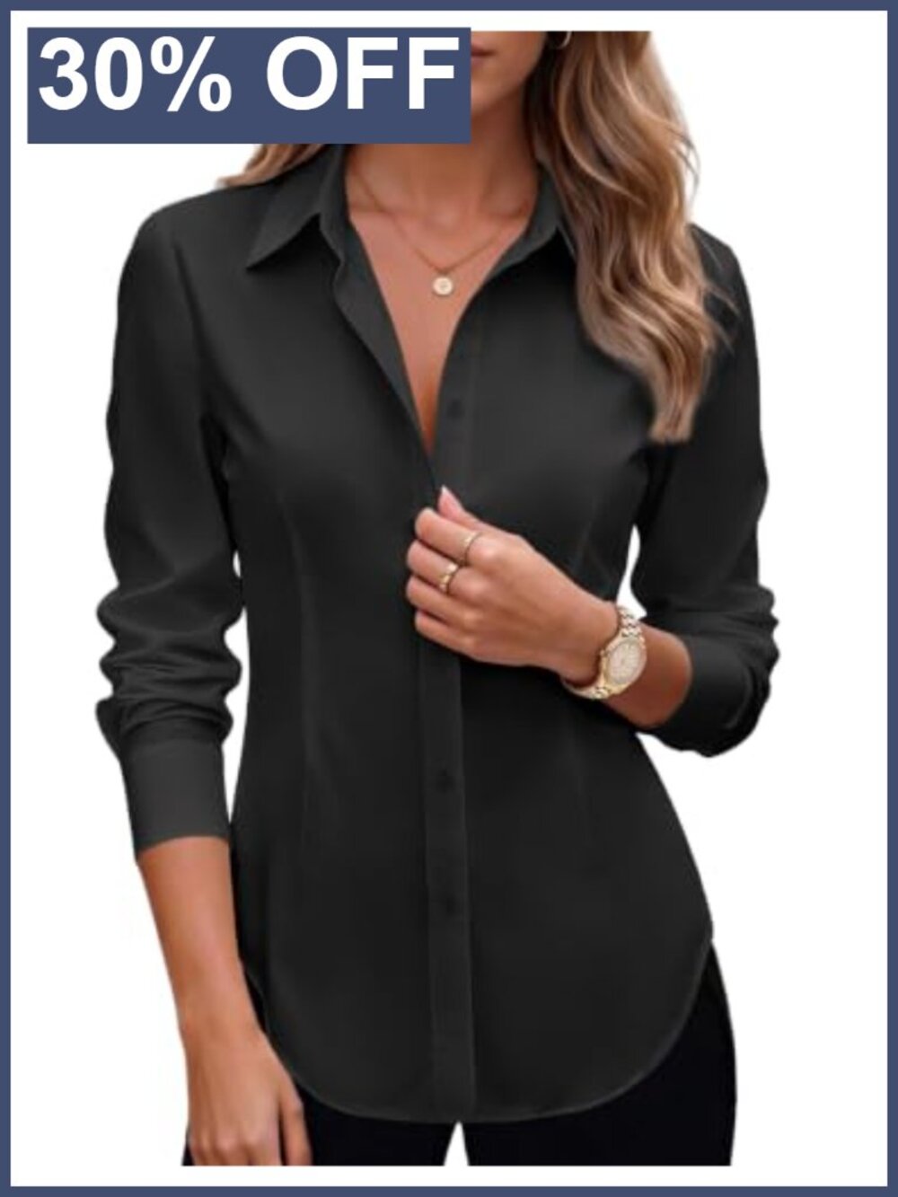 Zeagoo Women's Long Sleeve Button Down Blouse Business Casual Top